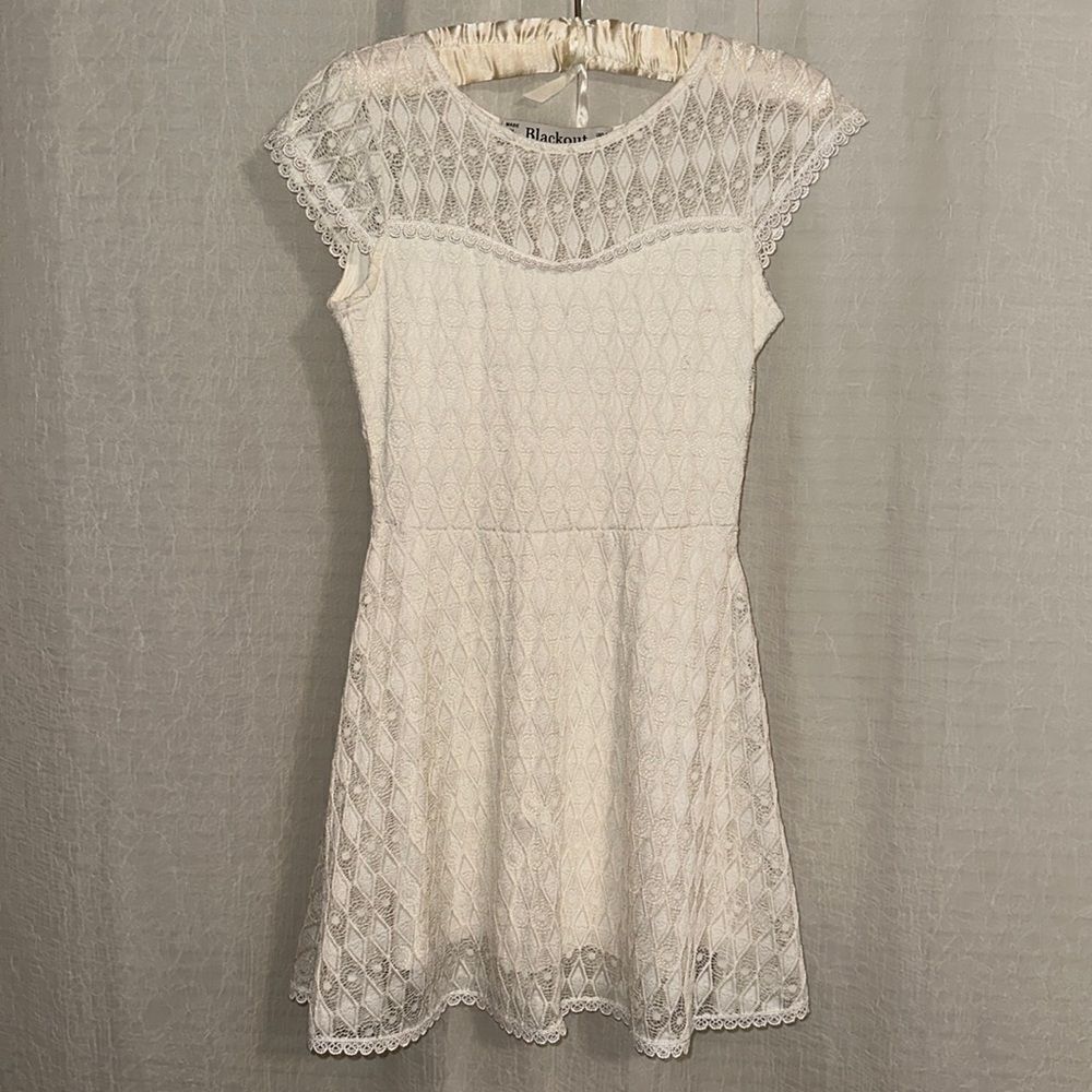 Blackout S Ivory Cap Sleeve Lace A-Line Dress
